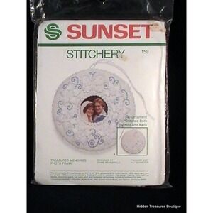 Sunset Stitchery "Treasured Memories Photo Frame" Cross Sitch Kit NIP #159